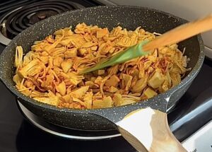 shredded jackfruit tossed in oil and spices